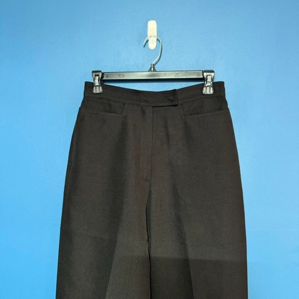 Vintage 90s Black Trousers Women's Size 8 Larry Levine Sport High Rise Pleated - Picture 2 of 7